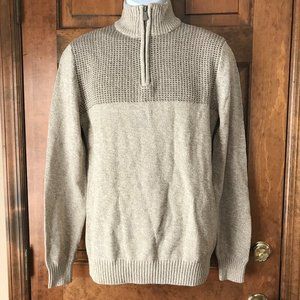 NWT Method 1/4 Zip Pullover Cream Heather Sweater Medium